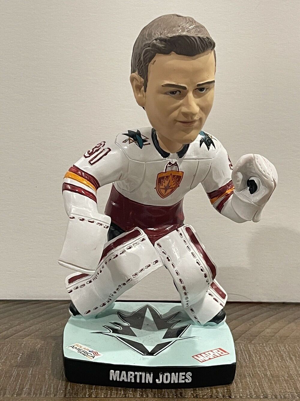 San Jose Sharks Martin Jones Marvel bobblehead Guardian of The Net